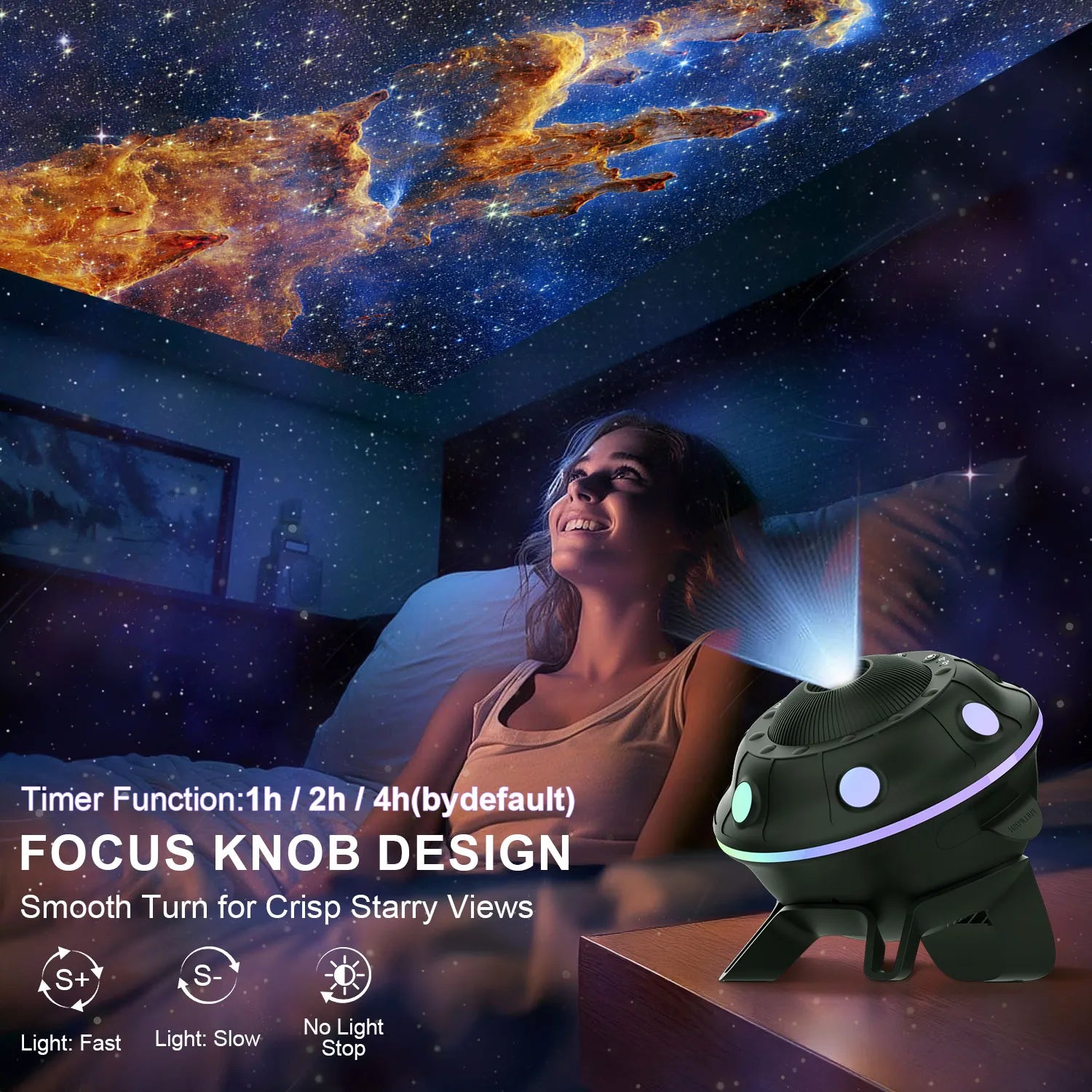 UFO Galaxy Projector——Kids‘ Night Light