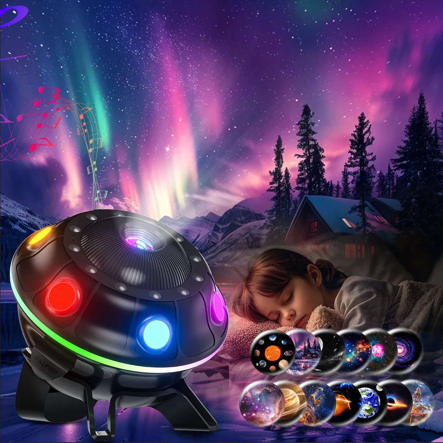 UFO Galaxy Projector——Kids‘ Night Light